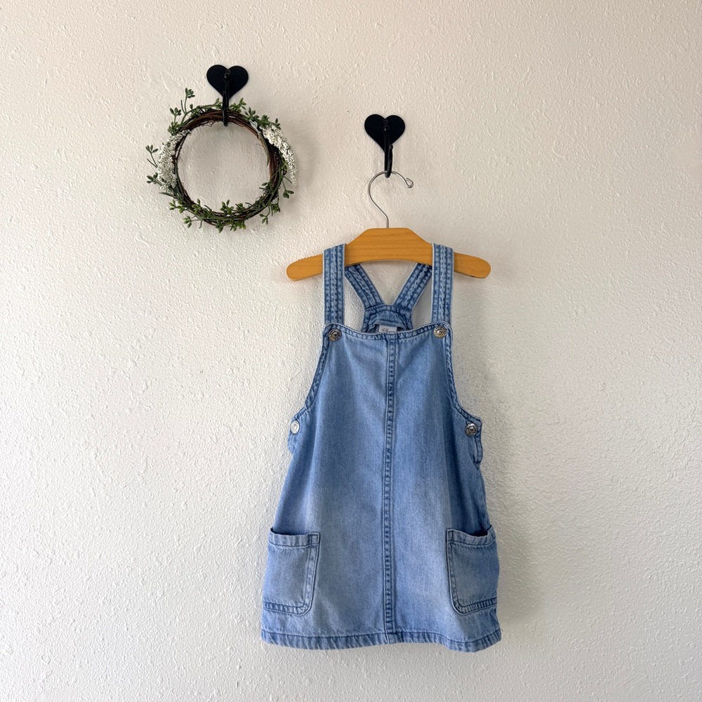 H&M Denim Overall Dress 18M Medium Wash Adjustable Straps
